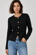 Cardigan in Maglia Morbida · Profili Dorati