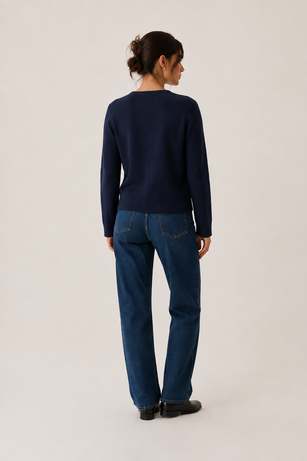 Cardigan in Maglia Morbida · Blu Navy con Bottoni Dorati