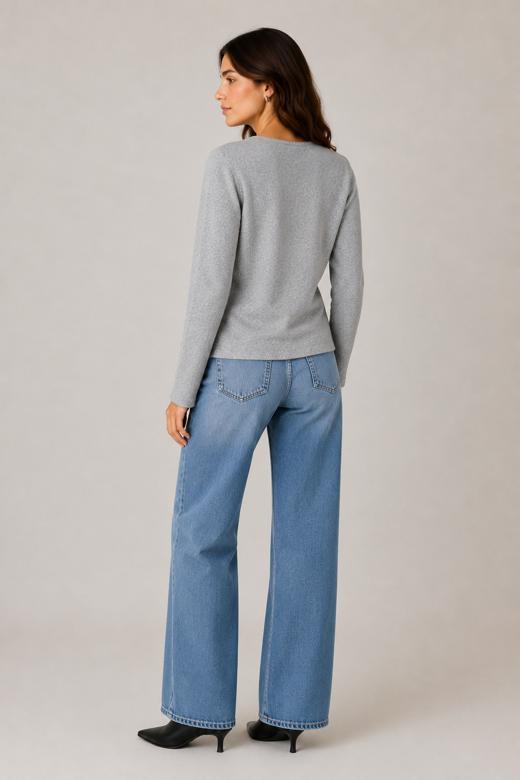 Cardigan in Maglia Morbida · Grigio Melànge con Bottoni Dorati