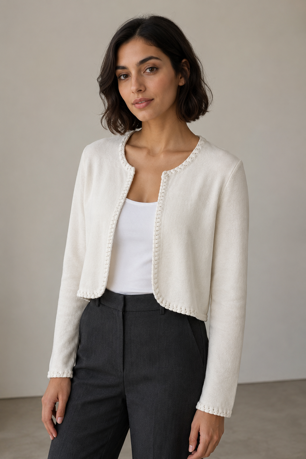 Cardigan Aperto in Maglia Fluida · Avvolgente