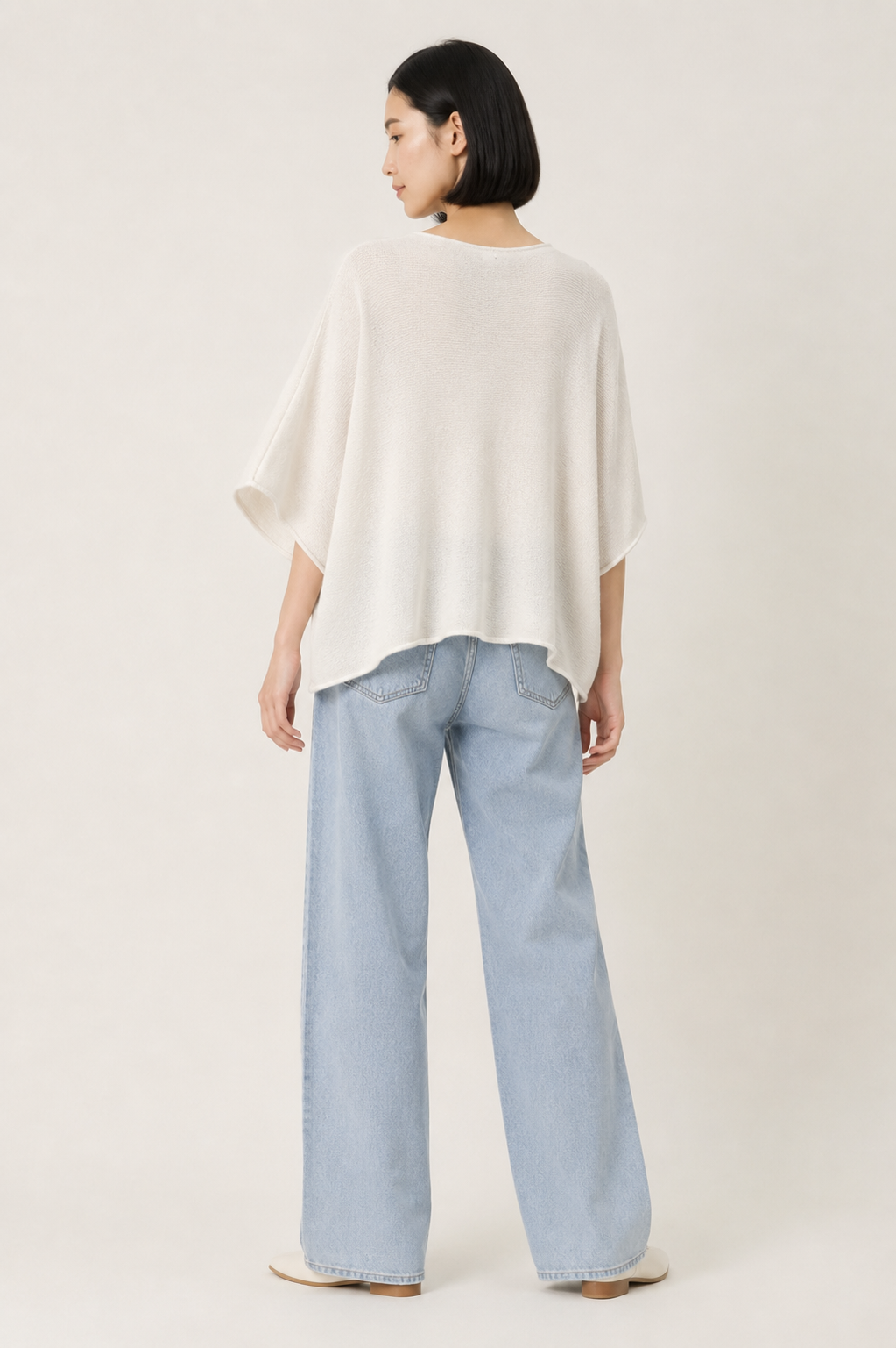 Maglia Oversize Cappuccino con Maniche a Tre Quarti