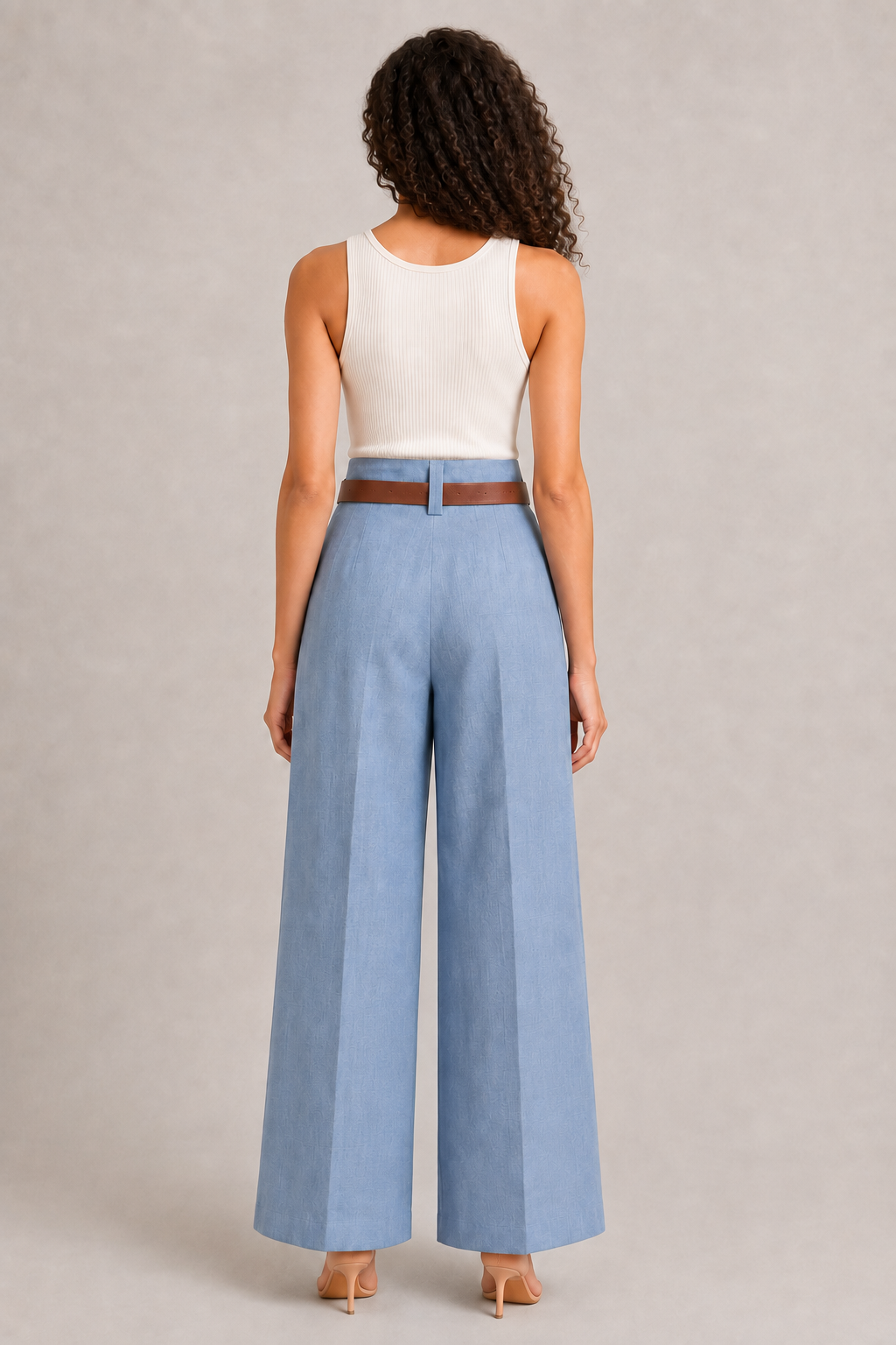 Navy Blue Trousers with Belt