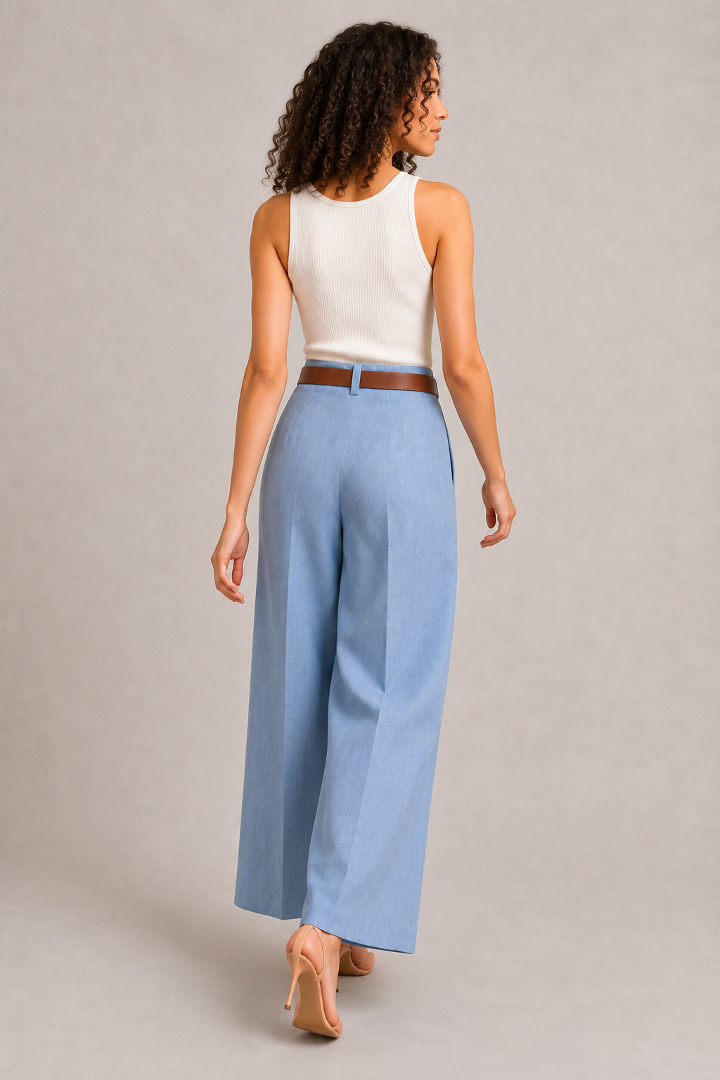 Navy Blue Trousers with Belt