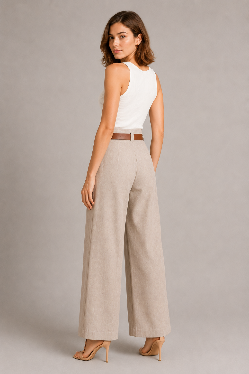 Trousers with Light Brown Belt