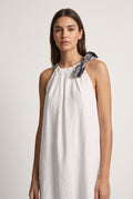 White Paisley Strappy Slip Dress