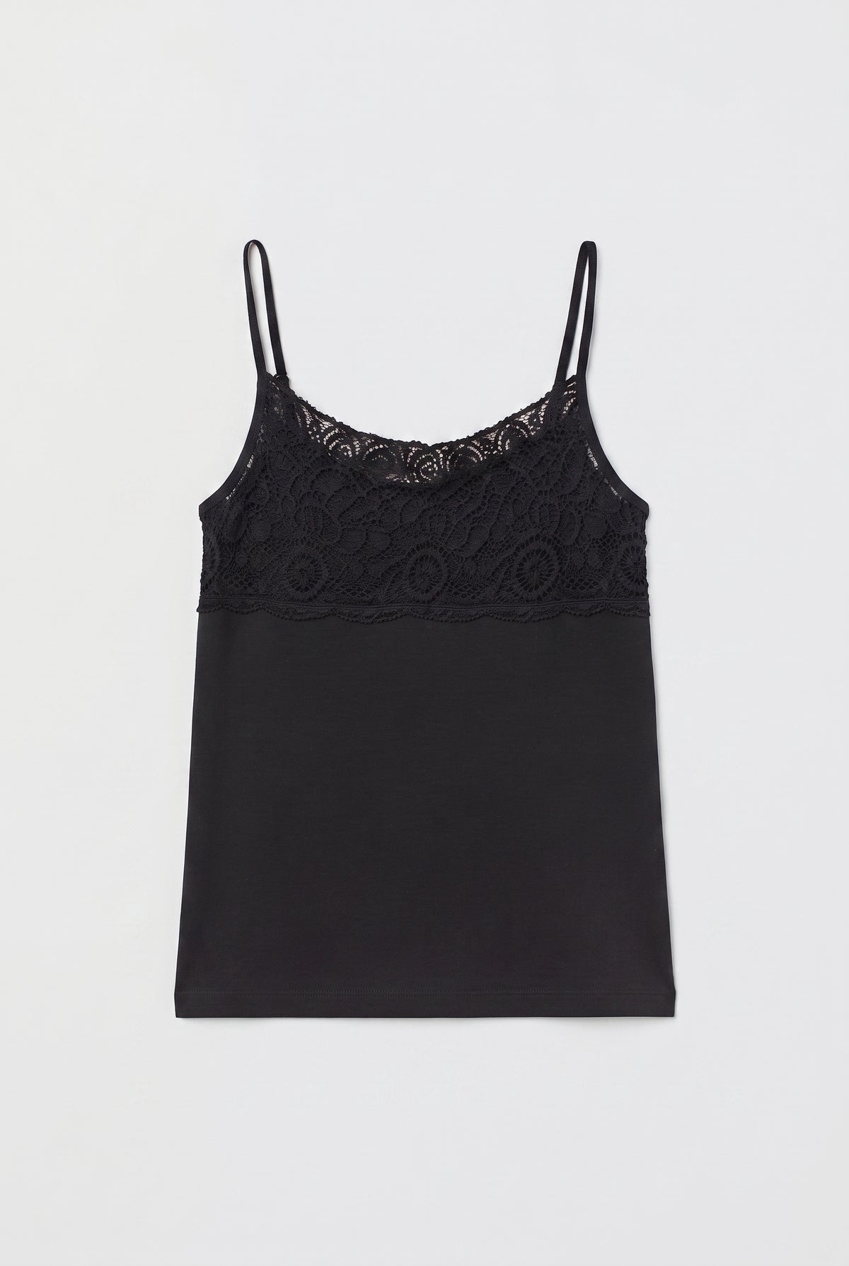 Black Cami with Front Lace