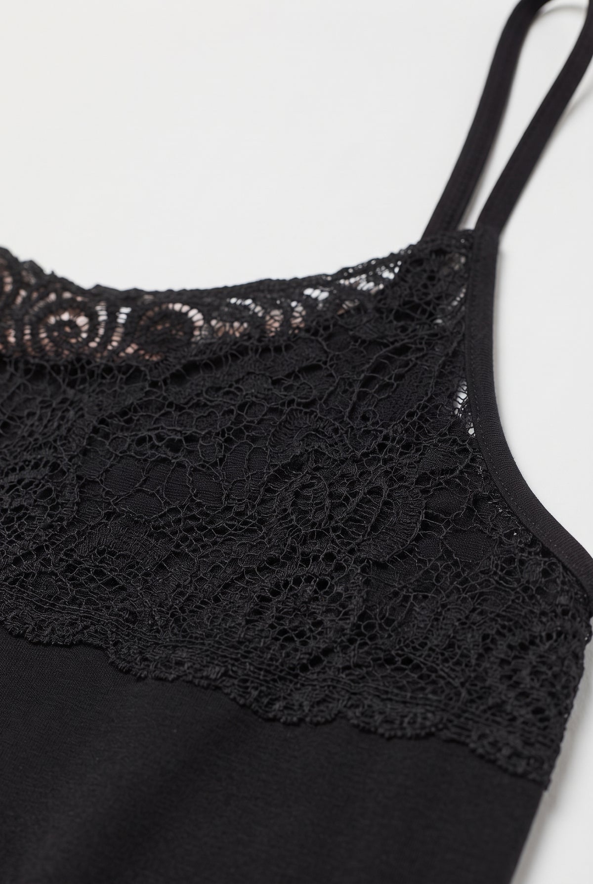 Black Cami with Front Lace