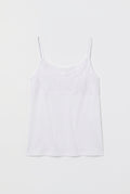 White Sleeveless Top with Front Lace