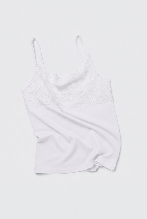White Sleeveless Top with Front Lace