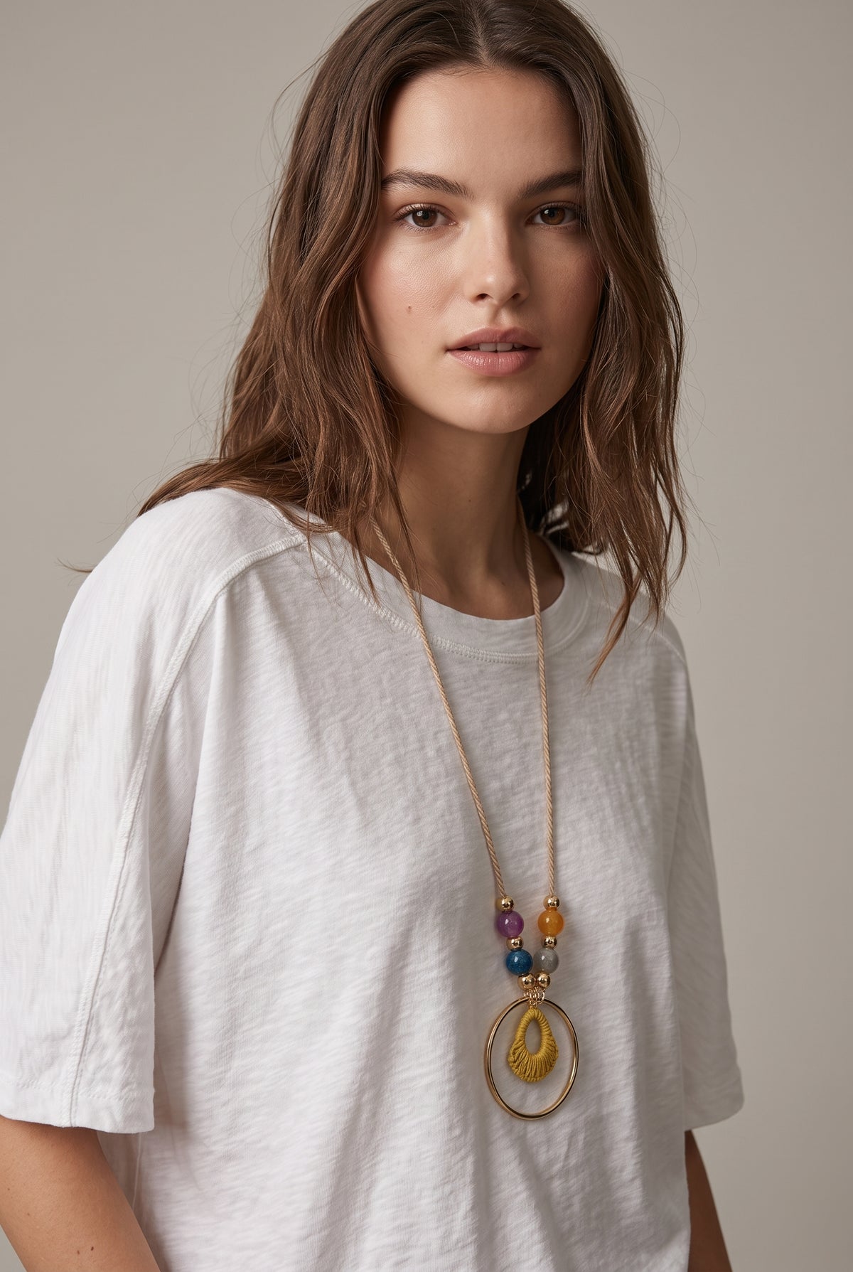 Top Oversize Bianco a Mezza Manica