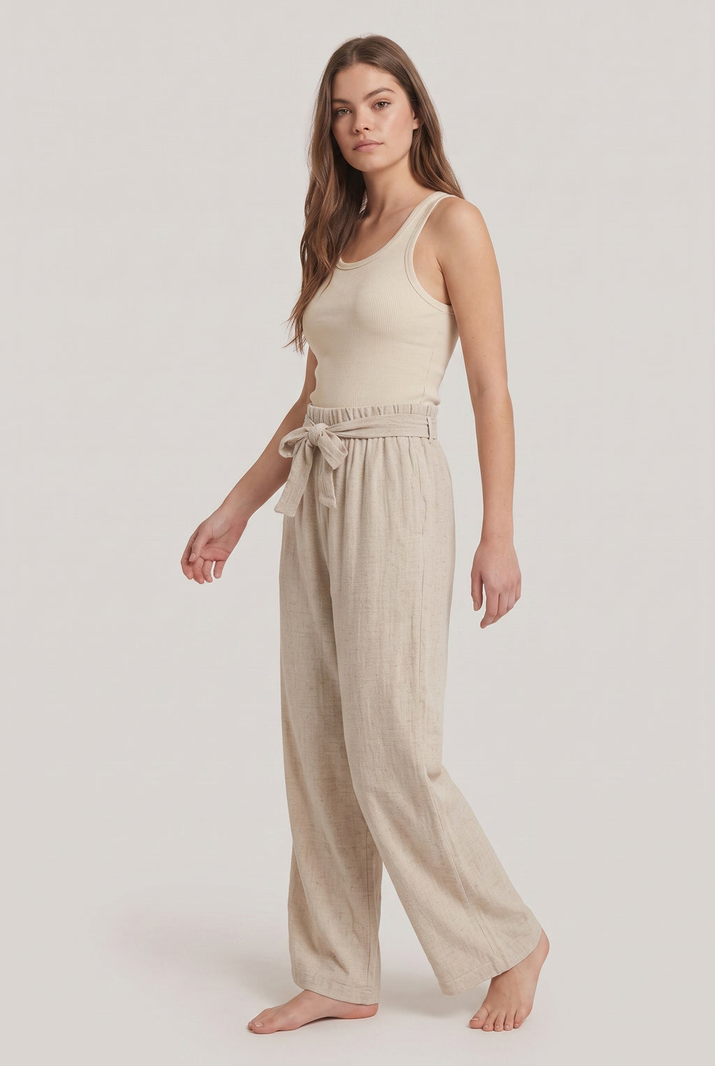 Fluid Trousers · Natural Beige