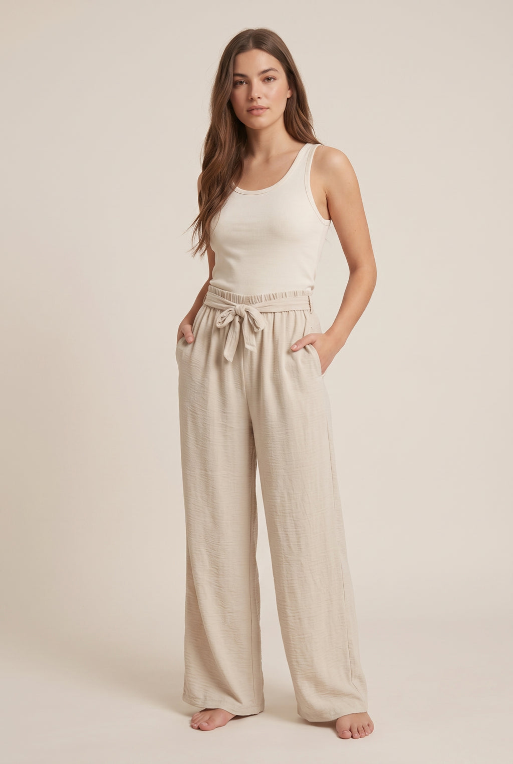 Fluid Trousers · Natural Beige