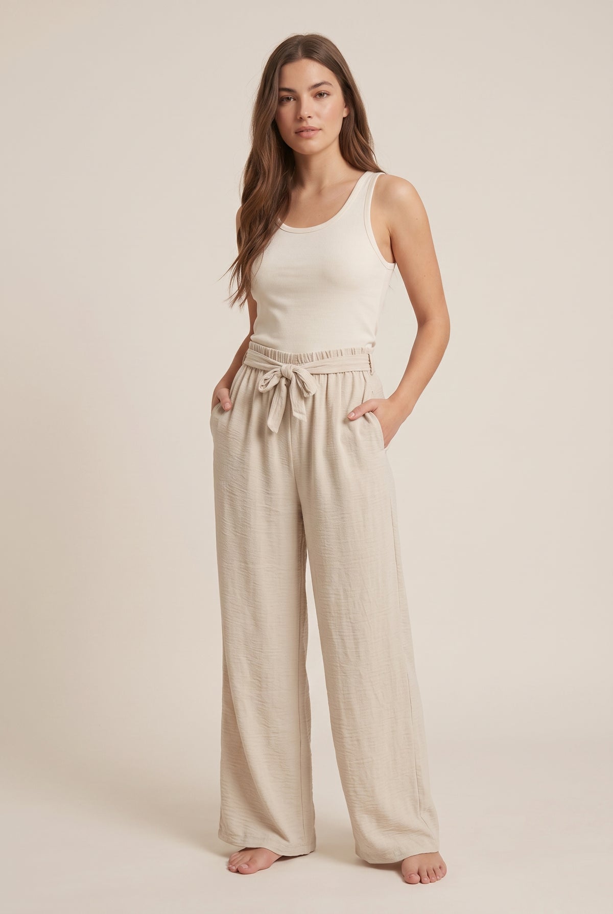 Fluid Trousers · Natural Beige